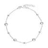 Sterling Silver Cubic Zirconia and Bead Bracelet