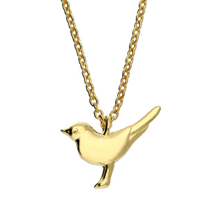 Gold Plated Sterling Silver Dainty Bird Necklace