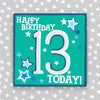Hip Hip Hooray Boy Aged 13 Birthday Card