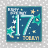 Hip Hip Hooray Boy Aged 17 Birthday Card