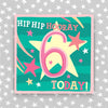 Hip Hip Hooray Girl Aged 6 Birthday Card
