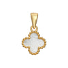 Sterling Silver Gold Plated Mother Of Pearl Clover Necklace