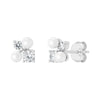 Sterling Silver Pearl Cluster Earrings