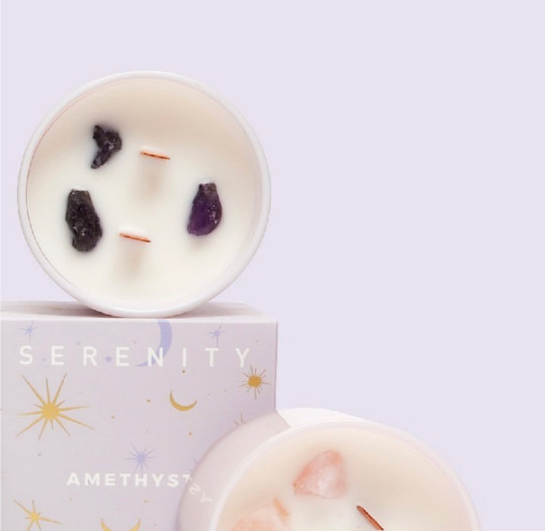 Serenity Crystal De-Stress & Amethyst Candle