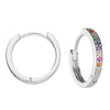 Sterling Silver Rainbow Huggie Hoops - Silver