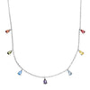 Sterling Silver Multi-coloured Teardrop Necklace