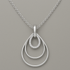 Sterling Silver Triple Oval Hoop Necklace