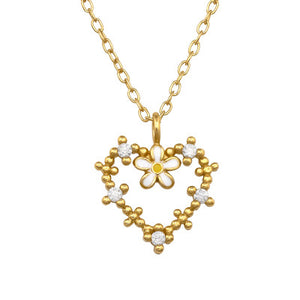 Sterling Silver Gold Plated Daisy Heart Necklace - More Than Just a Gift | Narborough Hall