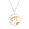 Sterling Silver Bee And Flower Circle Necklace - More Than Just a Gift | Narborough Hall