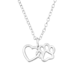 Sterling Silver Heart And Paw Print Necklace - More Than Just a Gift | Narborough Hall