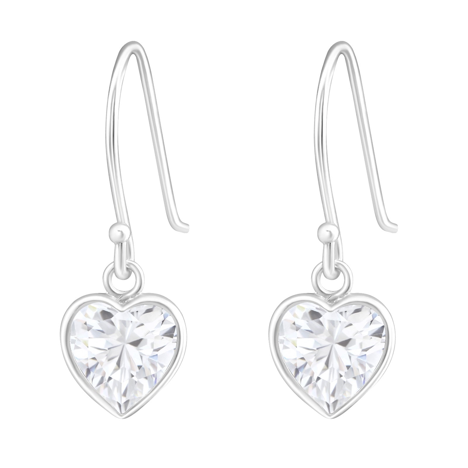 Sterling Silver CZ Heart Drop Earrings - More Than Just a Gift | Narborough Hall