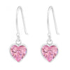 Sterling Silver CZ Pink Heart Drop Earrings - More Than Just a Gift | Narborough Hall