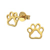 Sterling Silver Gold Plated Paw Print Earrings - More Than Just a Gift | Narborough Hall