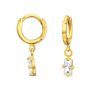 Sterling Silver Gold Plated Baguette Huggies - More Than Just a Gift | Narborough Hall