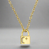 Sterling Silver Gold Plated Mini Padlock Necklace