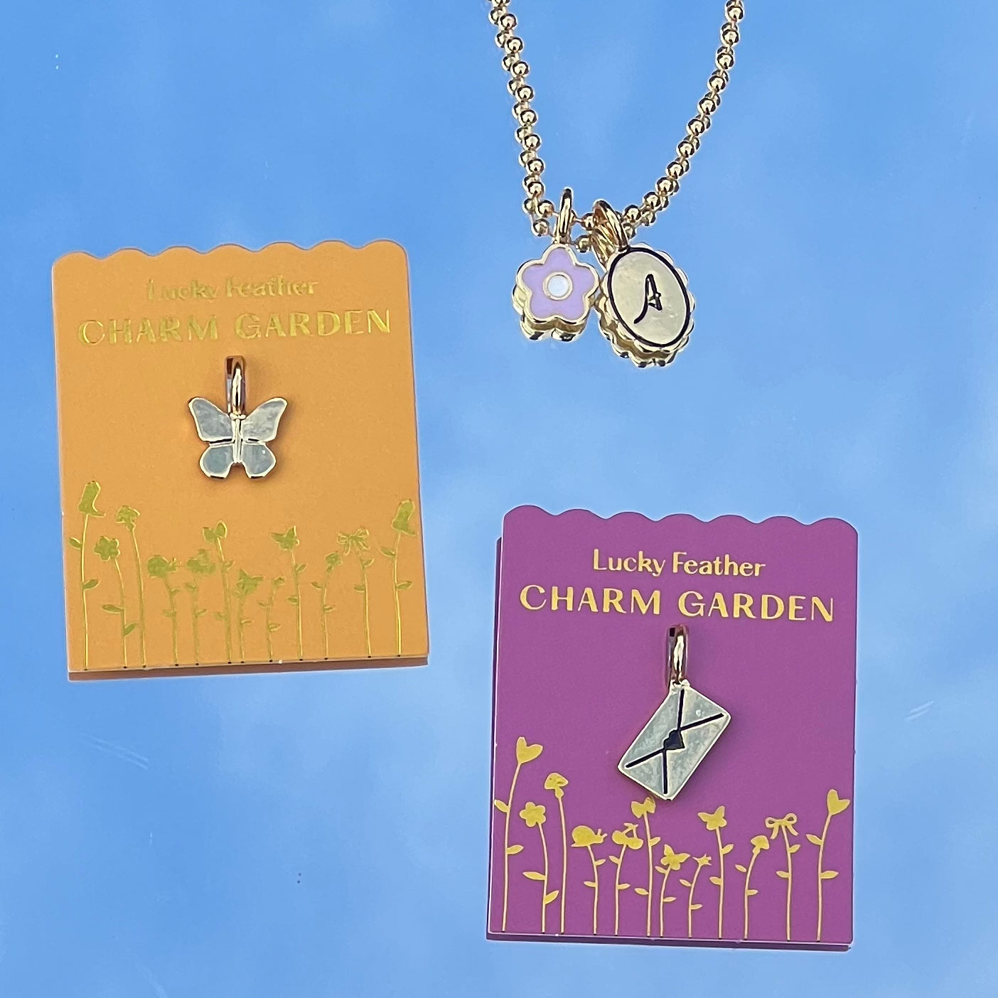 Lucky Feather - Charm Garden - Moon Charm - Gold