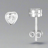 Sterling Silver Cubic Zirconia Heart Stud Earrings