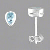 Sterling Silver Blue Topaz Teardrop Stud Earrings