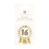 Luxe Gold Enamel Birthday Pin Badge - 16