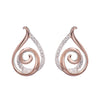 Unique & Co Silver, Rose Gold Plated and CZ Swirl Stud Earrings