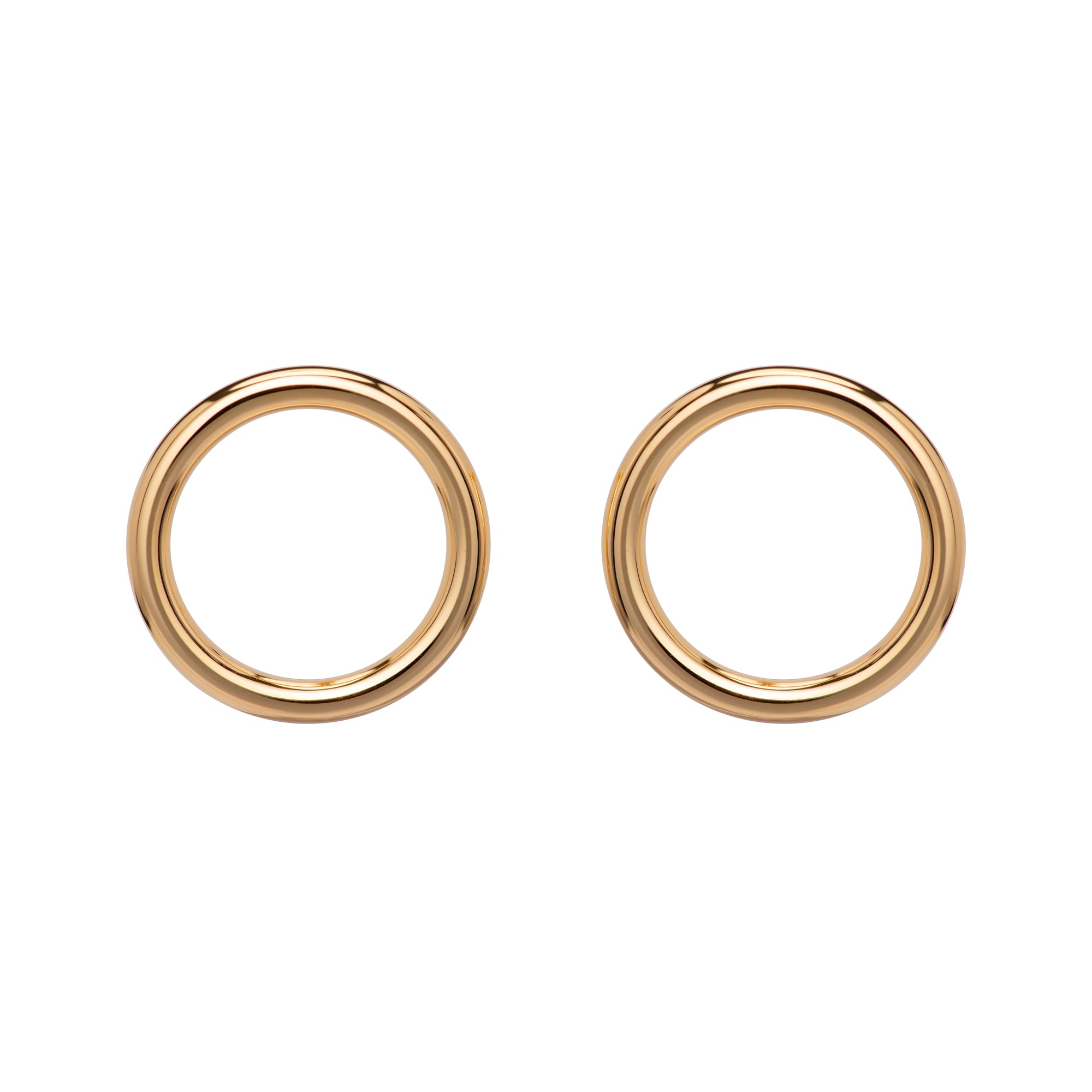 Unique & Co Gold Plated Sterling Silver Circle Stud Earrings