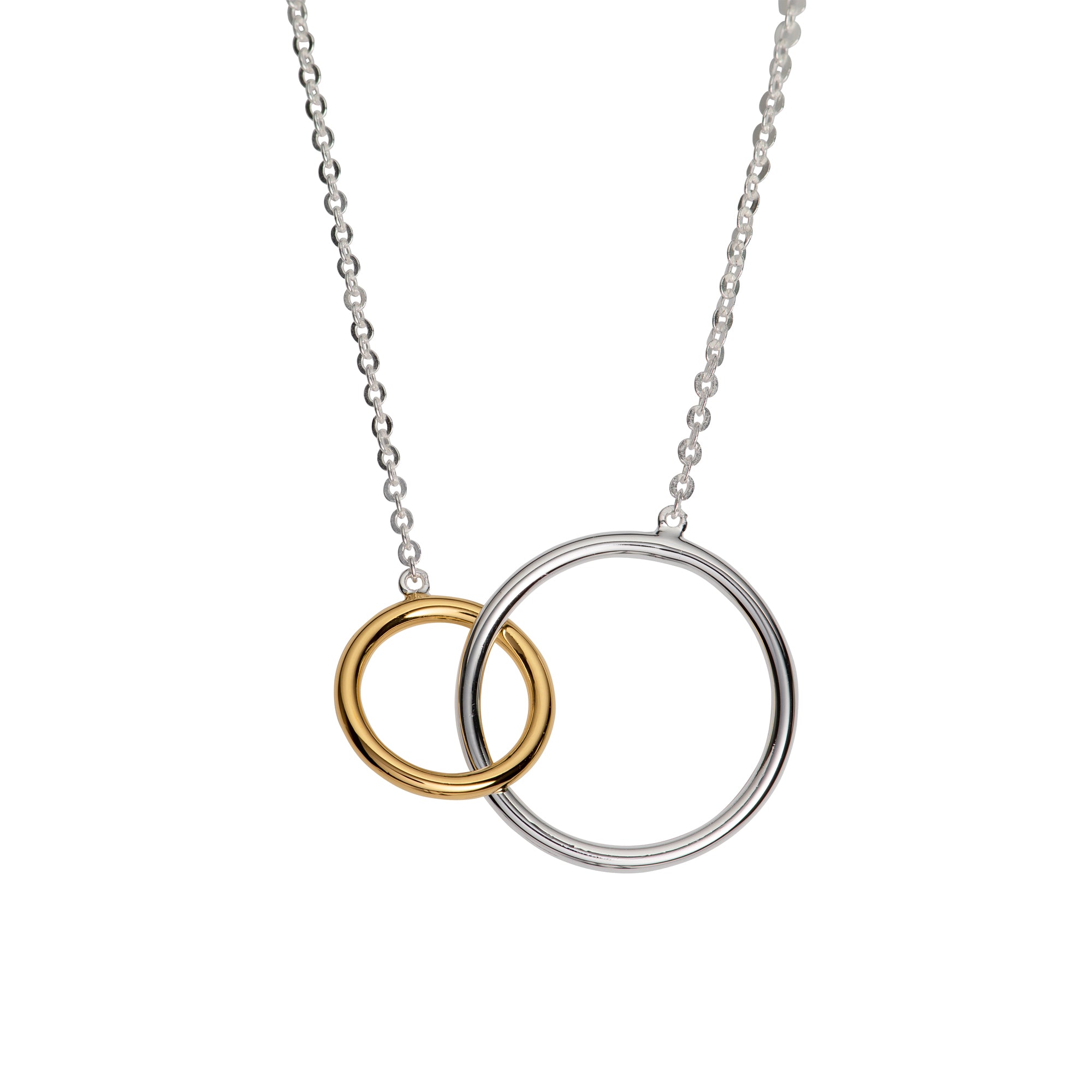 Unique & Co Sterling Silver And Gold Plated Linked Circle Necklace
