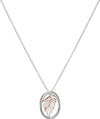 Unique & Co Rose Gold Plated Sterling Silver & CZ Leaf Pendant