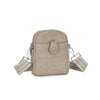 Suede Effect Crossbody Bag – Taupe