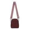 Suede Effect Crossbody Bag – Wine