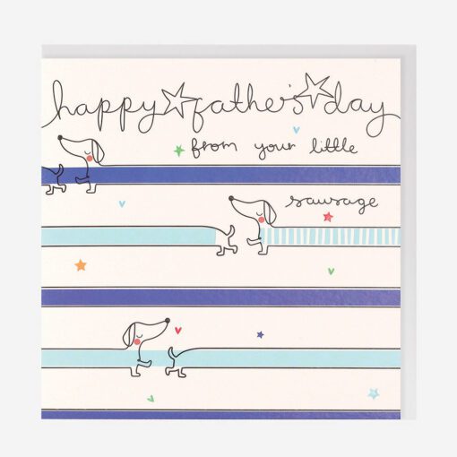 Mobius Little Sausage Happy Fathers Day Card