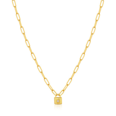 Ania Haie Gold Chunky Chain Padlock Necklace