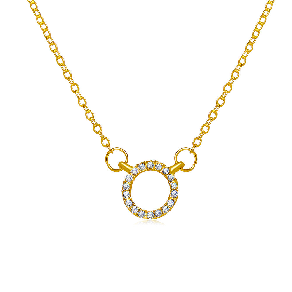 Gold Circle Diamante Necklace