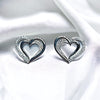 Unique & Co Silver and Rose Gold Zirconia Double Heart Earrings