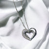 Unique & Co Silver Zirconia Double Heart Necklace