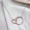 Unique Silver RG Circle & Heart Necklace