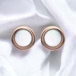 Unique & Co Rose Gold Mother Of Pearl Earrings
