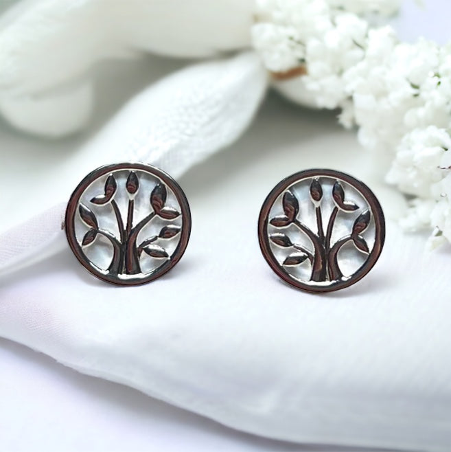 Unique & Co Silver Tree Earrings