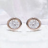 Unique & Co Rose Gold Plated Sterling Silver & CZ Circle Earrings