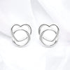 Unique & Co Silver Circle & Heart Intertwined Earrings