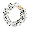 ByEloise Polka Dot 100% Silk Scrunchie With Gold Heart - White