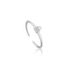 Ania Haie Silver Sparkle Adjustable Padlock Ring
