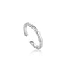 Ania Haie Silver Smooth Twist Thin Band Adjustable Ring