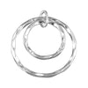 Sterling Silver Double Beaten Rings Necklace