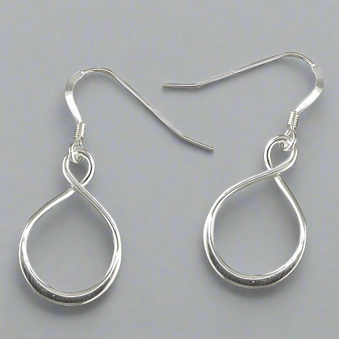 Sterling Silver Twisted Loop Drop Earrings