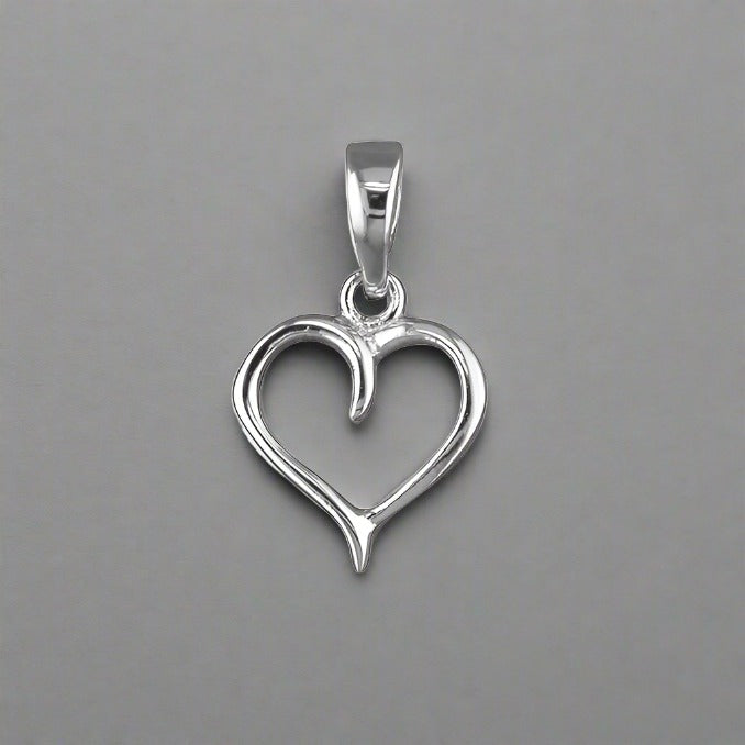 Sterling Silver Small Open Heart Necklace