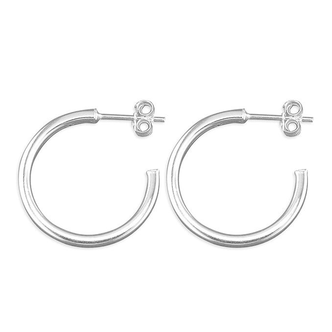 Sterling Silver Plain Hoop Stud