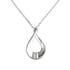 Sterling Silver Twisted Loop CZ Necklace