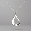 Sterling Silver Twisted Loop CZ Necklace