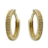Gold Plated Sterling Silver CZ Hinged Huggie Earrings