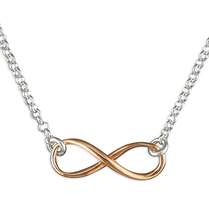 Rose Gold & Sterling Silver Infinity Necklace